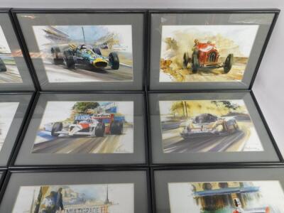 Twelve Alan Fearnley Motor Racing prints - 2