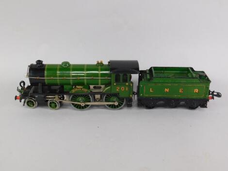 A Hornby 0 gauge locomotive and tender Bramham Moor