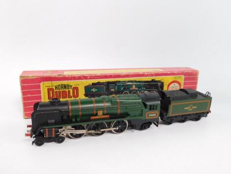 A Hornby 00 West Country locomotive and tender Barnstaple