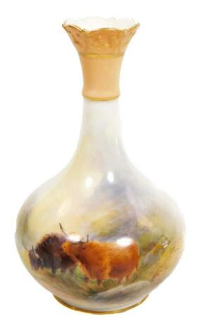 A Royal Worcester bottle vase by Harry Stinton