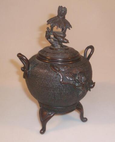 A Japanese bronze censer