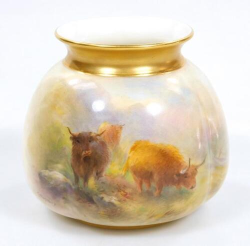 A Royal Worcester Stinton squat vase