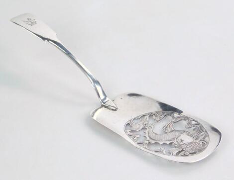 A George III Irish silver fish slice