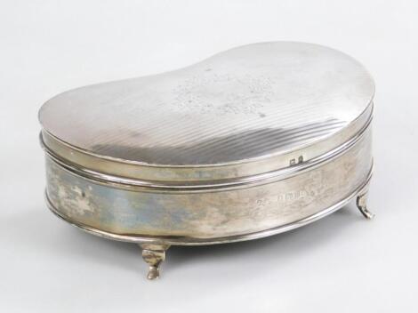 A George V silver jewellery casket