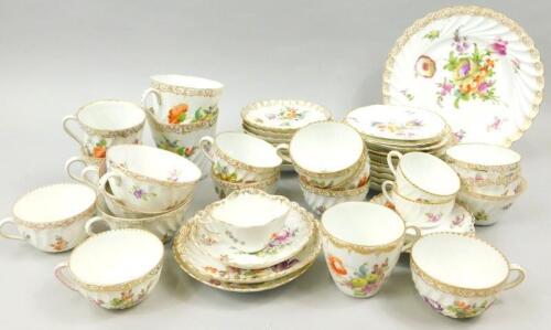 A Dresden porcelain part tea service