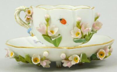 A 20thC Meissen porcelain tea cabinet cup and saucer