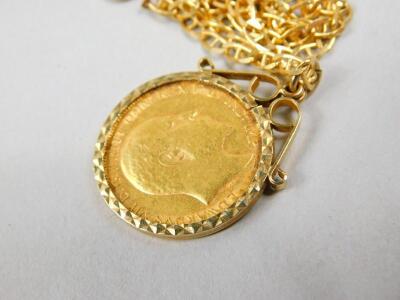 An Edward VII half gold sovereign pendant - 2