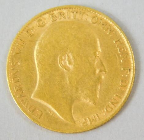 An Edward VII half gold sovereign