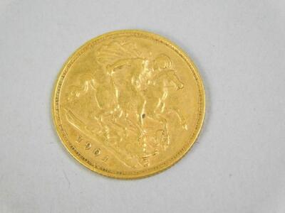 A Victorian half gold sovereign - 2