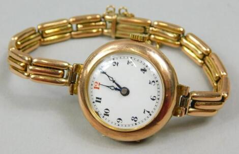 A 9ct gold wristwatch