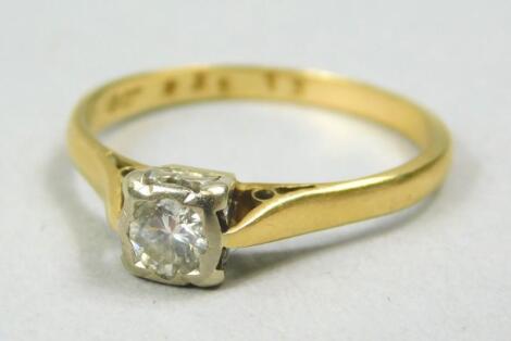 An 18ct gold diamond solitaire ring