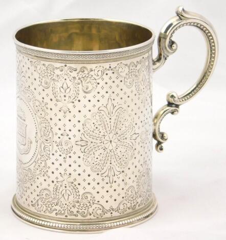 A Victorian silver tankard