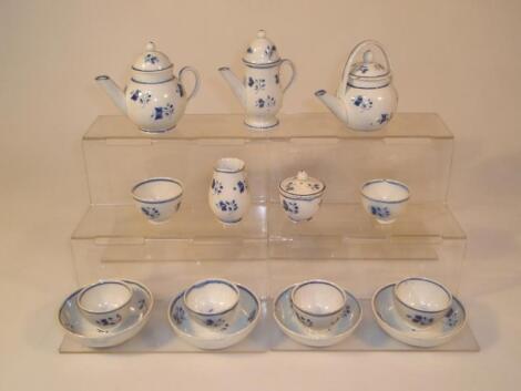 A 19thC English pearlware miniature tea service