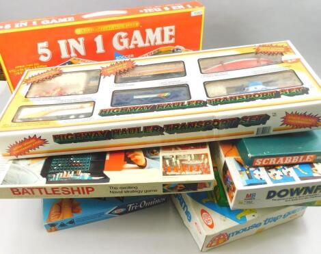 A large quantity of board games