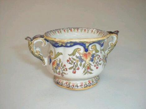 A French Faience two-handled cup