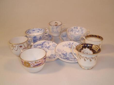 Various 19thC tea and coffee cups and cans