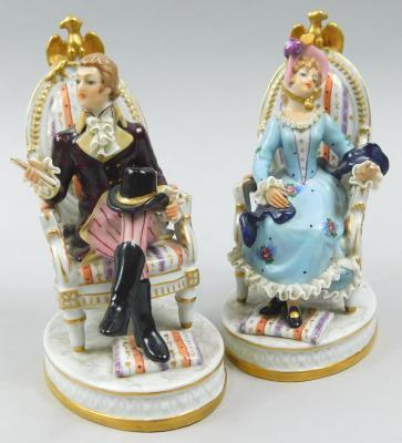 A pair of Capodimonte porcelain figures