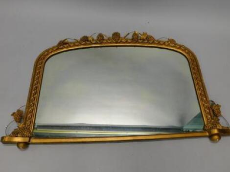 A Victorian gilt gesso over mantel mirror