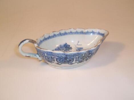 An 18thC Chinese sauce boat