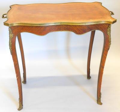 A Continental mahogany tray top table