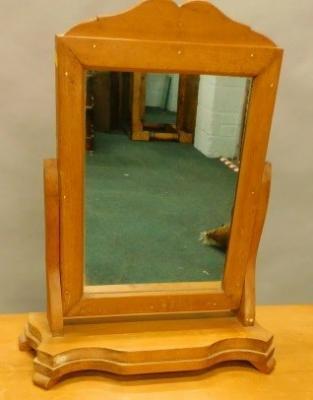 A pine dressing table mirror