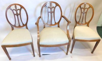 A set of three Danish mahogany dining chairs