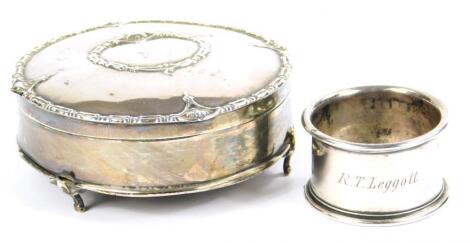 A George VI silver napkin ring