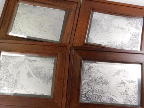 A set of four Elizabeth II silver etchings