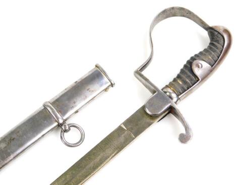 An officers sword and metal scabbard