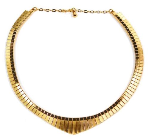 A gold plated Art Deco style flapper necklace