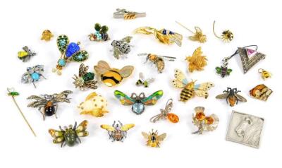 Monet Trifari and other costume bee and insect brooches