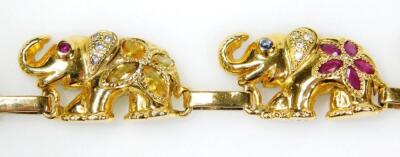 An open backed cast elephant design bracelet - 3