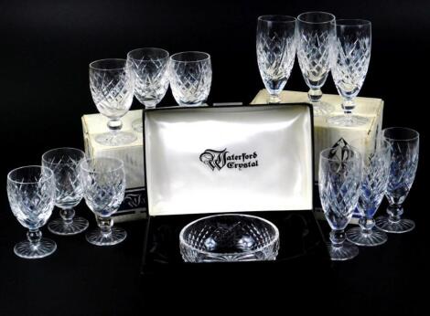 Six Waterford crystal Continental champagne glasses