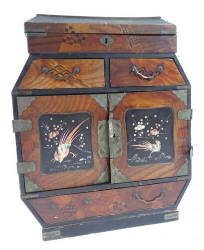 An early 20thC Japanese wooden and lacquer table cabinet