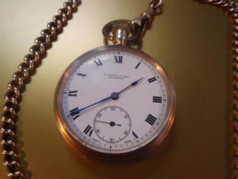 A 9ct gold cased open faced pocket watch