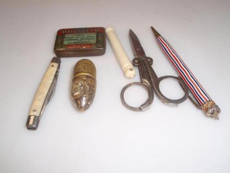 Small trinket items including Stanhope