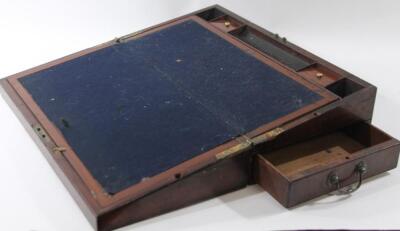 A 19thC mahogany campaign writing slope - 2