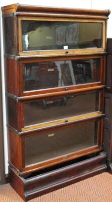 A Globe Wernicke mahogany sectional bookcase