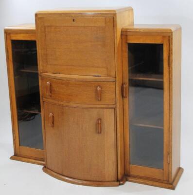 A mid 20thC Retro oak side by side bureau - 2