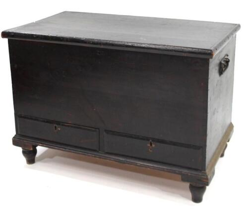 A late 19thC stained pine mule type tool chest