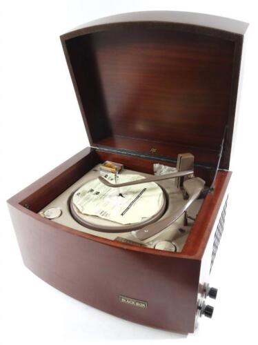 A mahogany cased record player