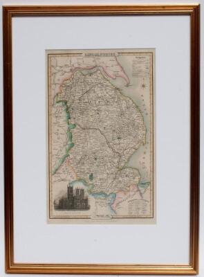 An antiquarian hand coloured map of Lincolnshire - 2