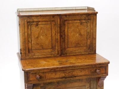 A Victorian figured walnut bonheur du jour - 2