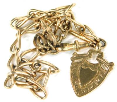 A 9ct gold watch chain