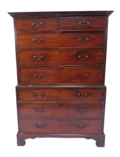 A George III mahogany chest on chest