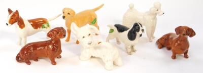 Seven Beswick pottery terriers