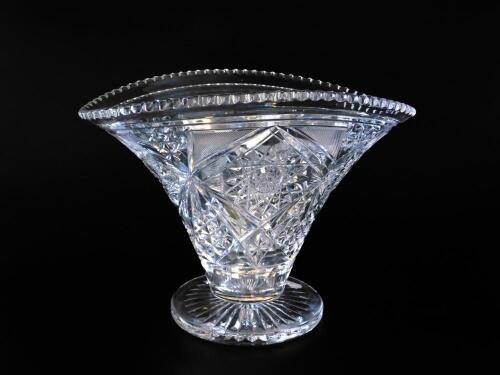 A Stuart crystal cut glass footed vase