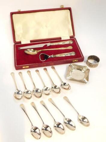 A set of six George V silver teaspoons