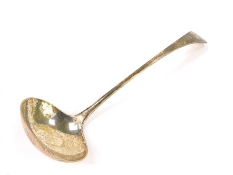 A Victorian silver soup ladle