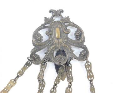 A late 19thC brass chatelaine - 3